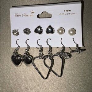 Silver Earring set.  Generic.  Unknown fashion jewelry. stocking stuffer